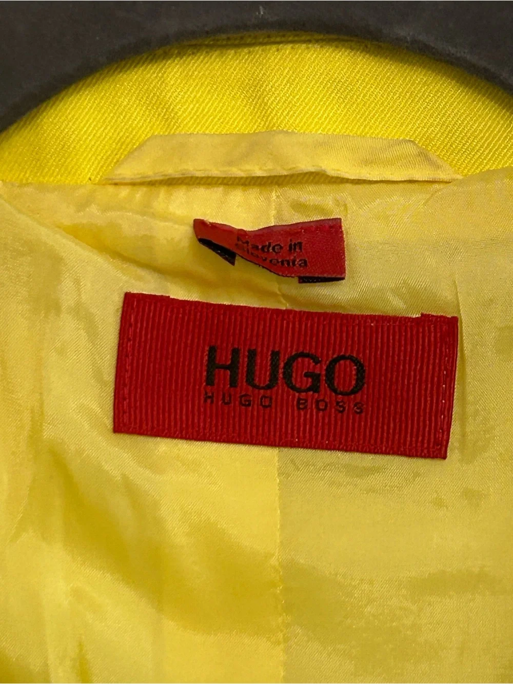 Vintage Cropped Hugo Boss‎ Bright Yellow Women's Button-Front Blazer